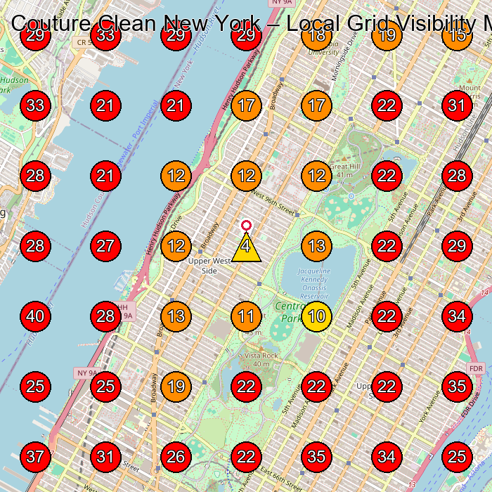 Couture Clean New York GeoGrid visibility map for Dry Cleaner in New York